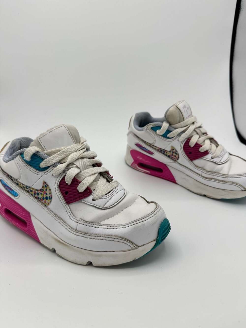Nike Air Max 90 LTR SE PS Kids Shoes White Active Fuchsia DV1844-100 Size 2Y